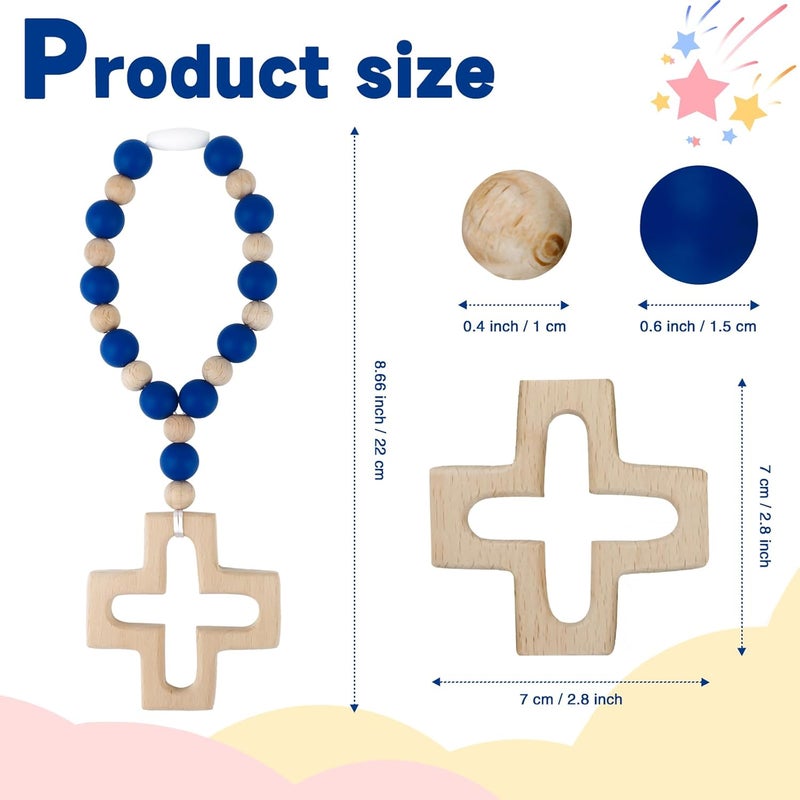 Sumalon Cross Baptism Silicone Rosary, First Communion Rosary Collection Shower Christian Communion Gifts - Image 2